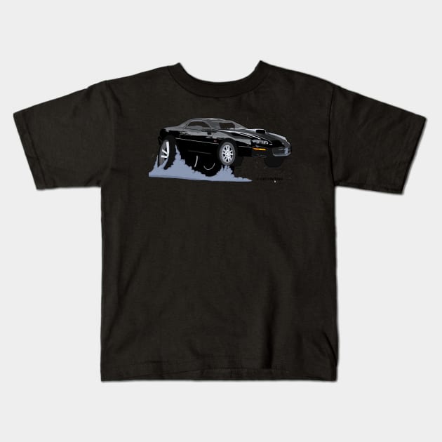 Black Car Kids T-Shirt by curtskartoons